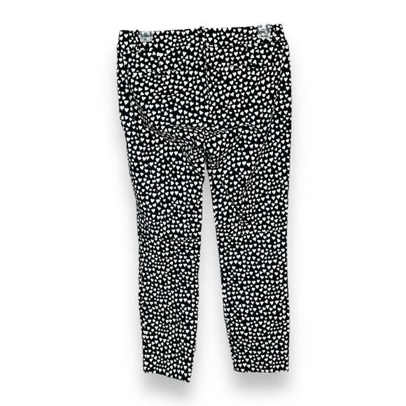 J. Crew Women's Heart Print Winnie Slim Leg Ankle-Length Pants Black White Siz 4 - Picture 6 of 13